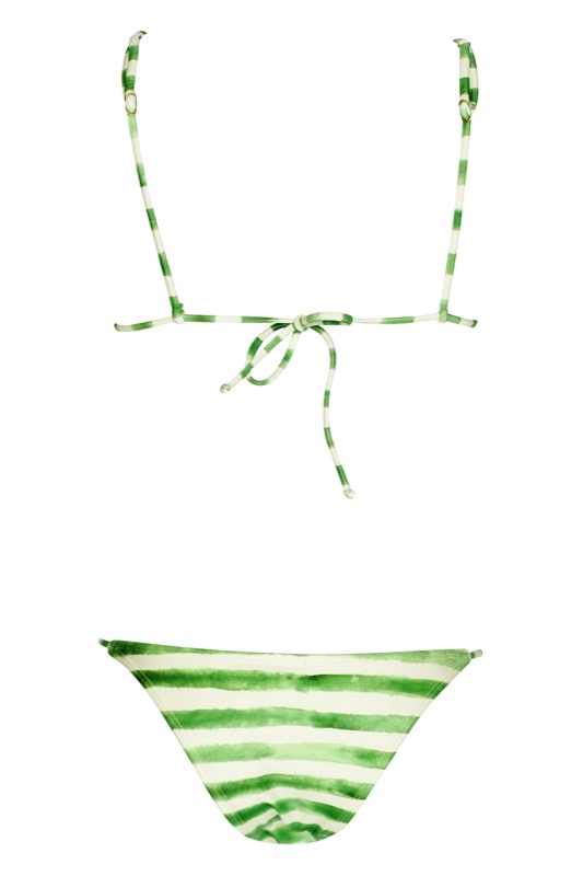 Green Stripe Padded Triangel Bikini