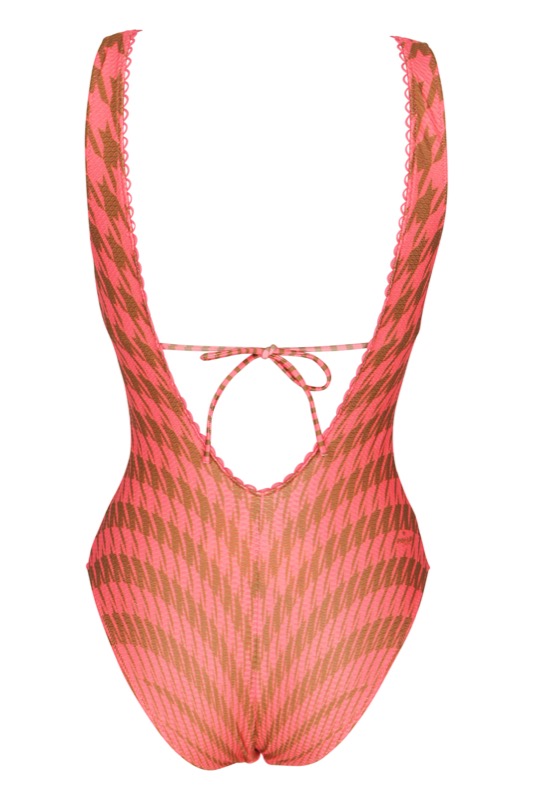 Padded Badeanzug mit geometrichem Muster