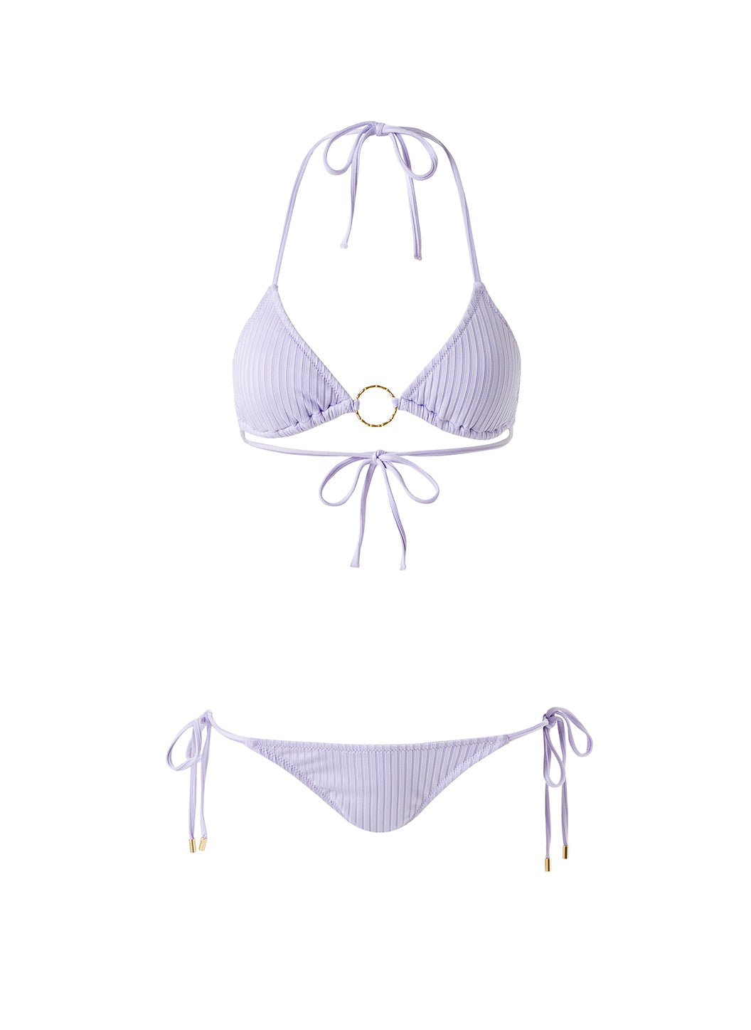 Miami Padded Triangel Bikini Lavender Ribbed