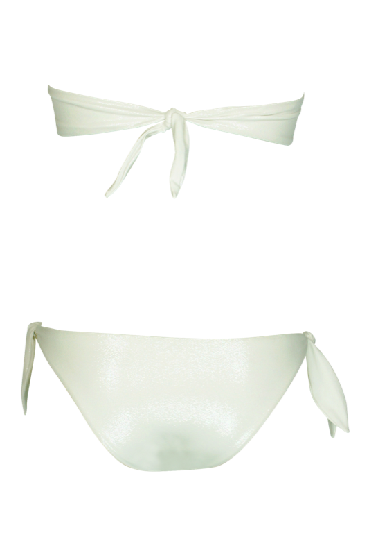 Padded Bandeau Bikini mit Häkeldetails
