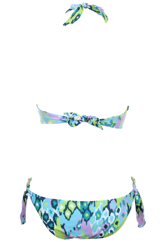 Neckholder Monokini mit grafischem Print in Grün-Blau | Flavia Padovan | 2015
