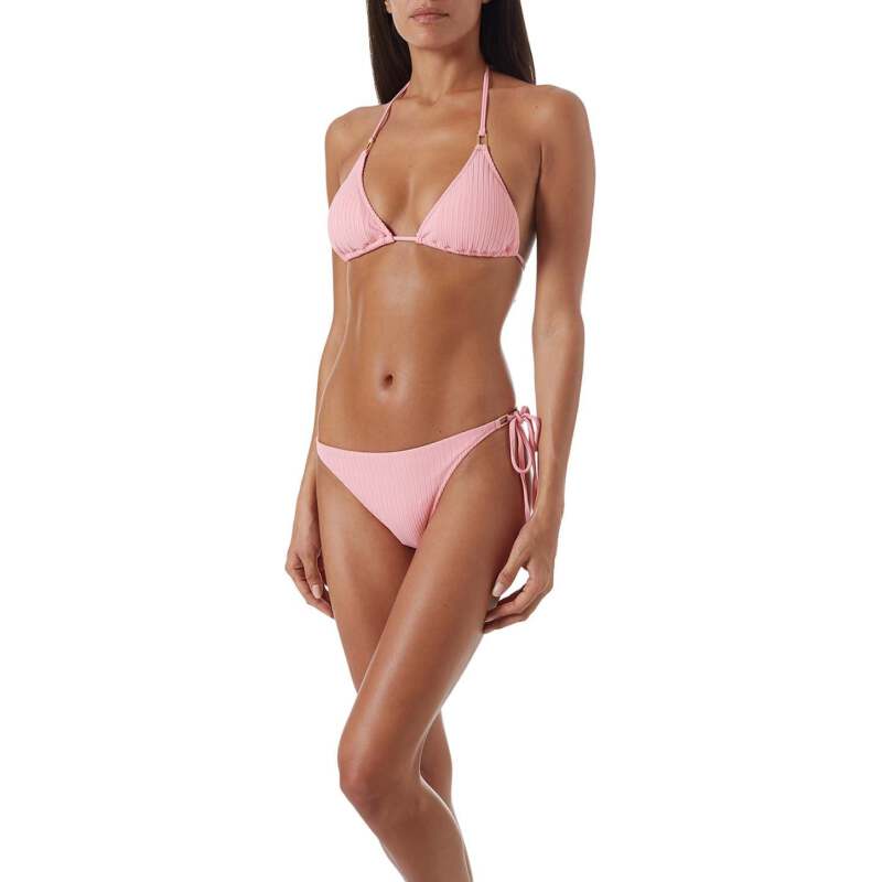 Cancun Padded Triangel Bikini Blush Ribbed
