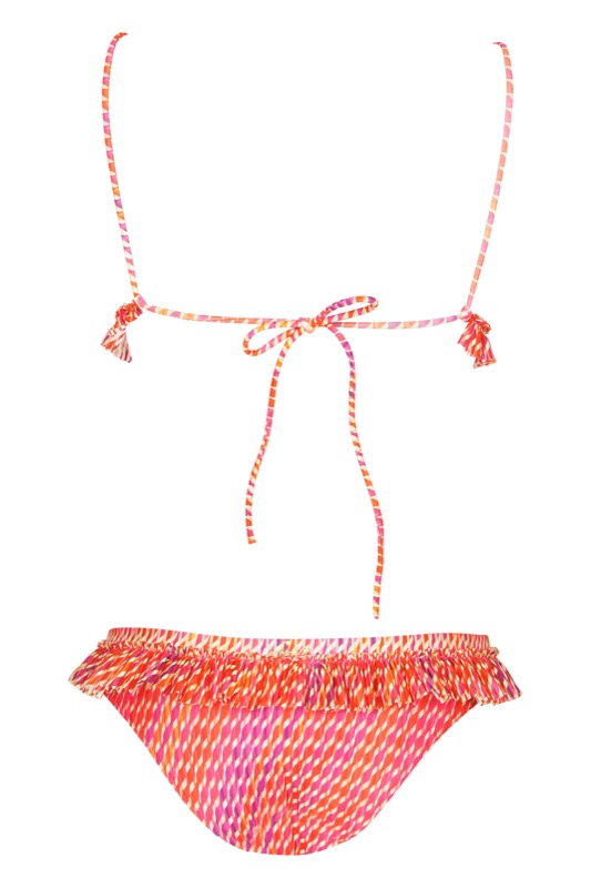 Triangel Bikini mit Rüschen in pink