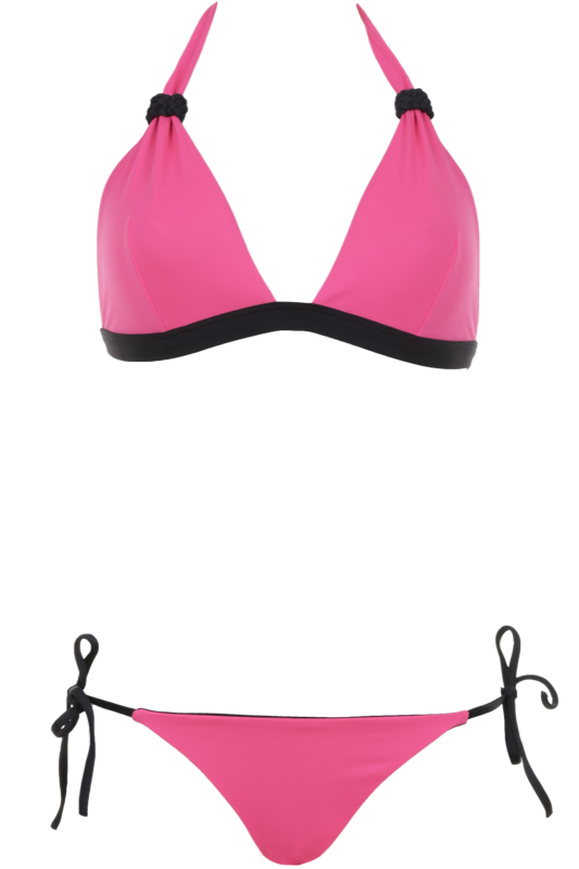 SUMARIE | Avenue Gabriel Triangle Bikini in Pink und Schwarz