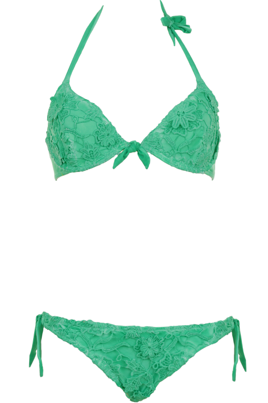 AGOGOA | Bügel Bikini aus Makramee-Spitze in Grün