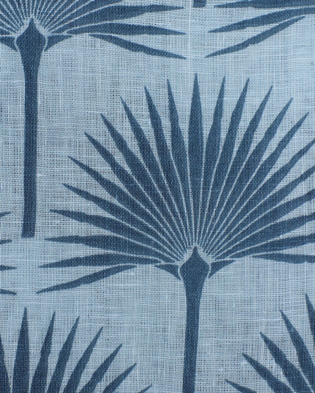 Leinenhemd Palme in dunkelblau