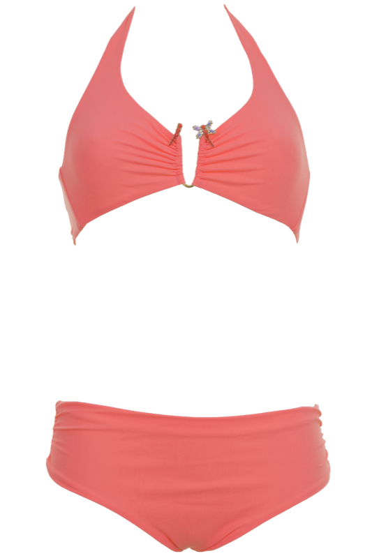 EAU VIVE | Triangle Bikini in Peach mit Libelle