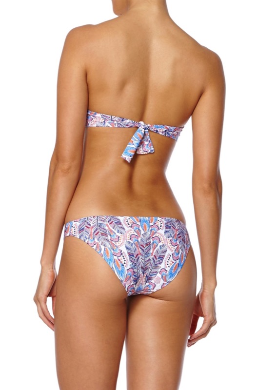 Martinique Padded Bandeau Bikini mit Feder-Print