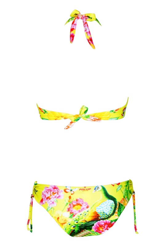 Triangle Bikini mit Blumenprint in gelb C/D Cup