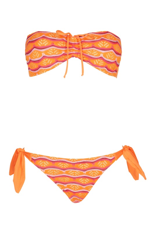 Dione Padded Bandeau Bikini orange