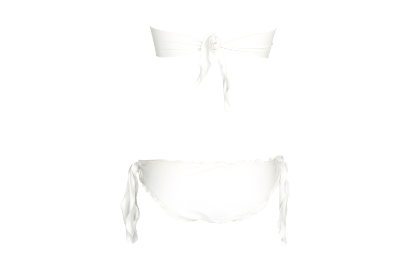 Padded Bandeau Bikini Weiß