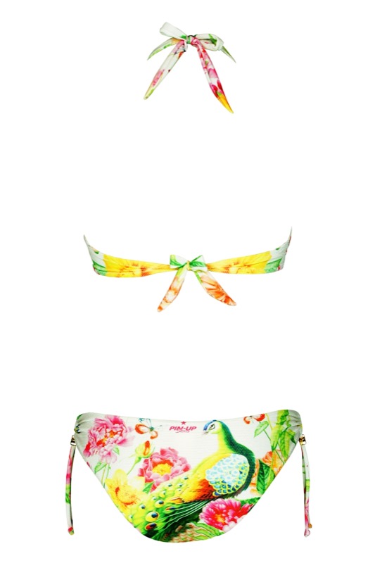 Triangle Bikini mit Blumenprint in weiß C/D Cup