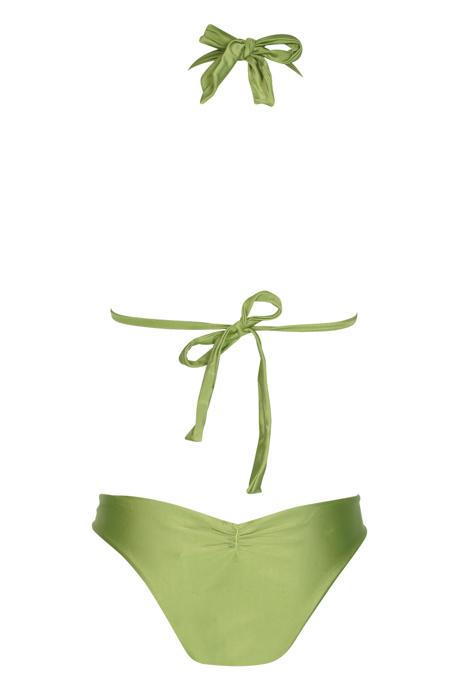 Green Moss Padded Ring Halter Bikini