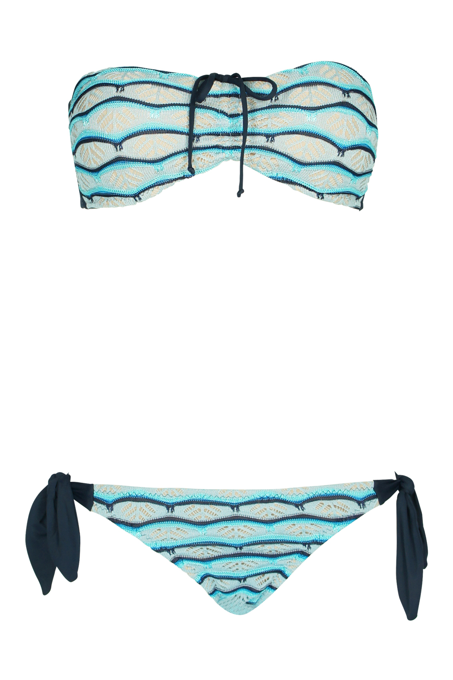 Dione Padded Bandeau Bikini blau