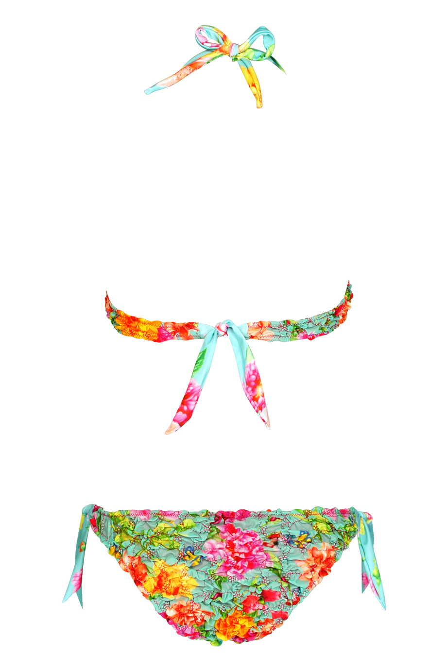 Gesmokter Bügel-Bikini mit Blütenprint
