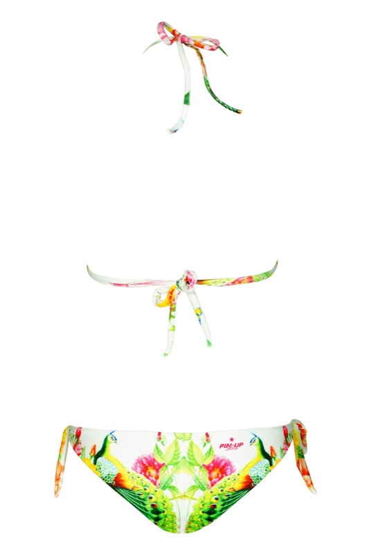 Padded Triangle Bikini mit Pailletten in weiß
