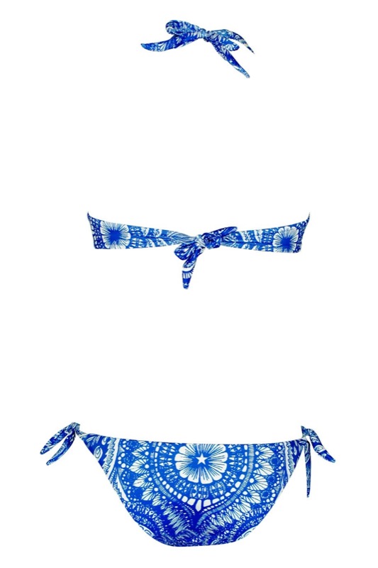 Triangle Bikini mit Nietendetails in blau C/D Cup
