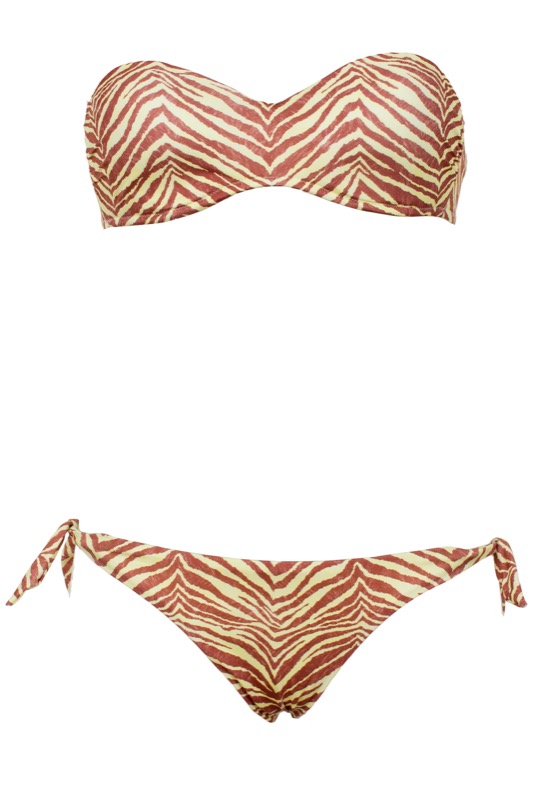 Padded Bandeau Bügel-Bikini mit Print