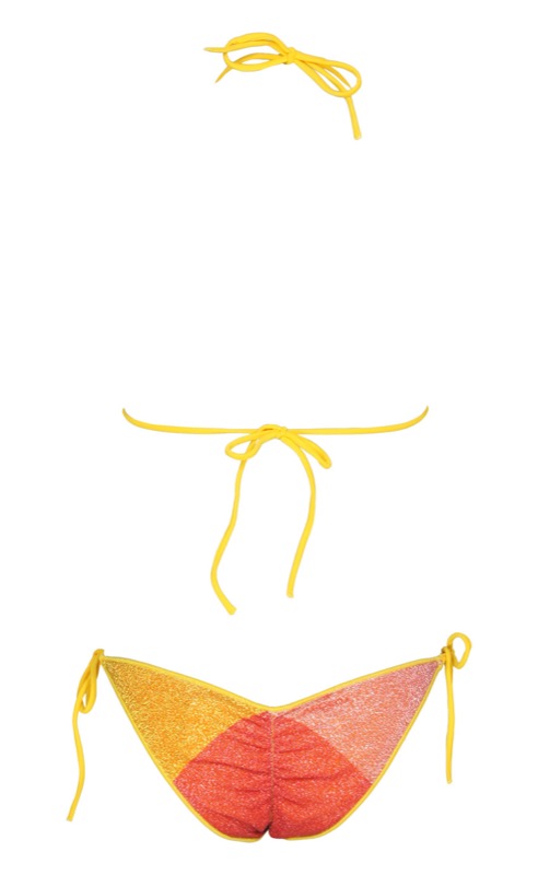 Lurex Padded Triangel Bikini Gelb