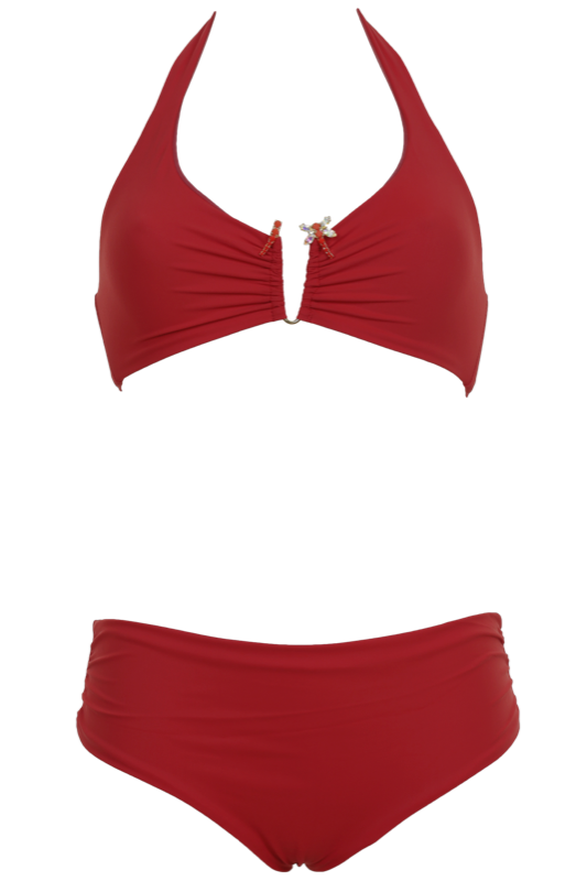 EAU VIVE | Triangle Bikini in Rot mit Libelle