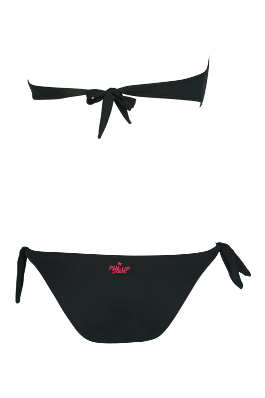 Padded Bandeau Bikini mit Perlenstickerei