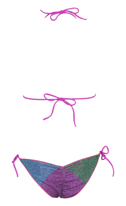Lurex Padded Triangel Bikini Lila