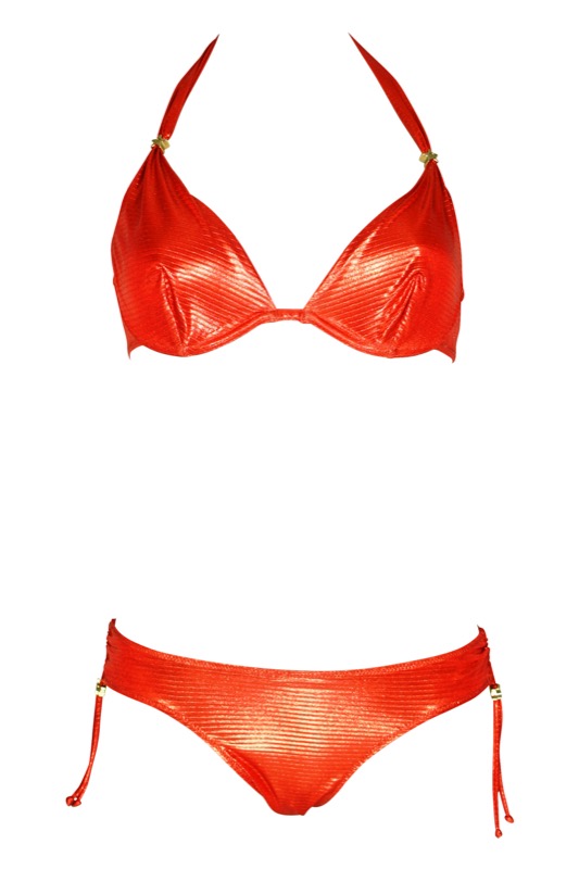 Bügel-Bikini im Metallic-Look orange